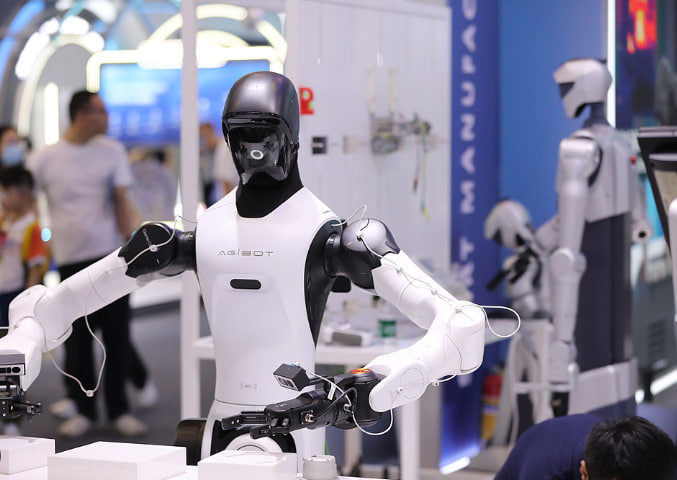 White humanoid robot face
